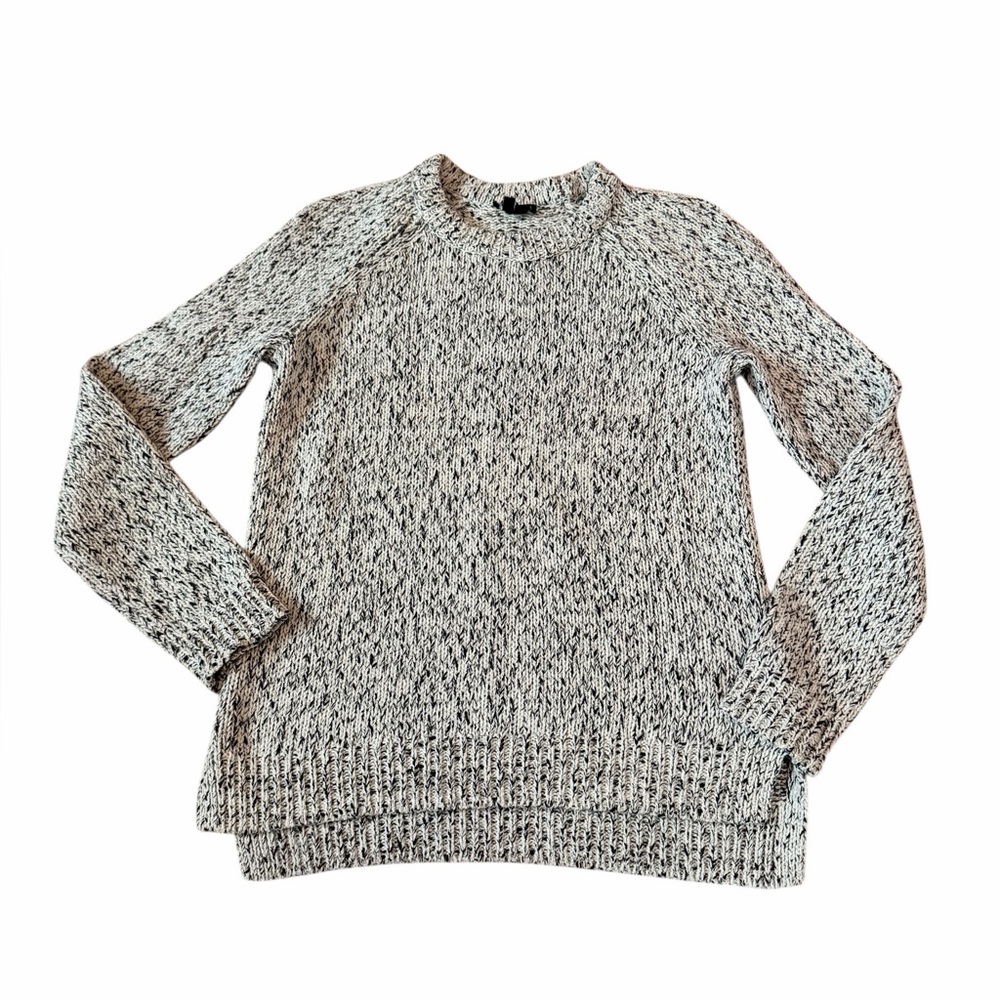 Theory “Innis C” Black & White Marle Chunky Sweater Wool Blend Womens Sz P (XS)